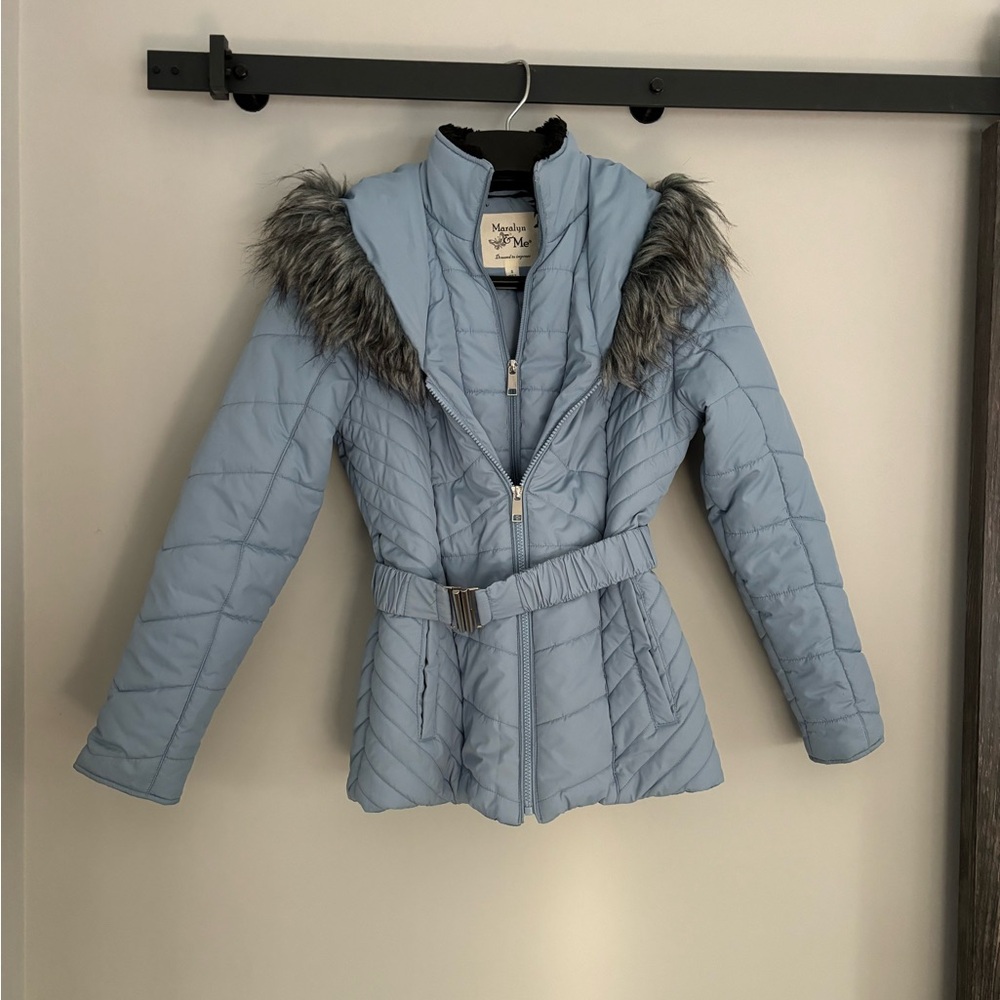 Faux Fur trim hooded Puffer coat